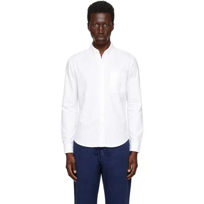 Merz B Schwanen White Button-down Cotton Oxford Long Sleeve Shirt