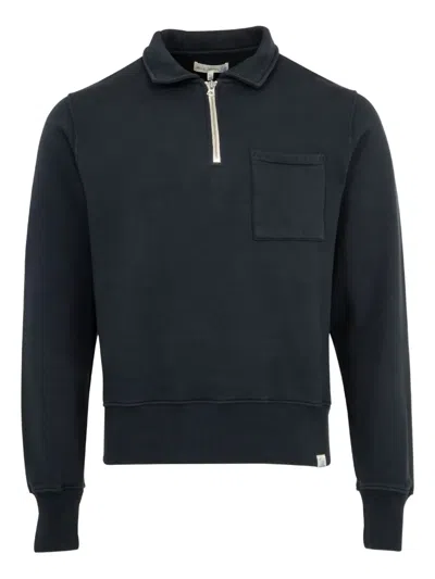 Merz B Schwanen Zip-collar Pocket Polo Shirt In Gray