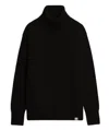 Merz B.schwanen Deep Black Wool Sweater In Black