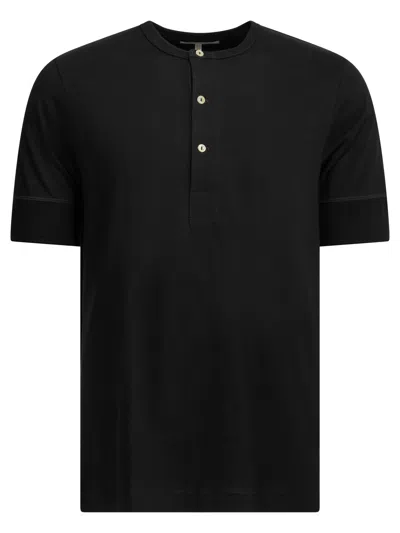 Merz B.schwanen Merz B Schwanen "103 Maco-imit" Henley T-shirt In Black