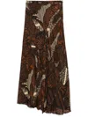 Mes Demoiselles Anchor Midi Skirt In Brown
