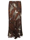 MES DEMOISELLES BACK ZIP PRINTED LONG SKIRT