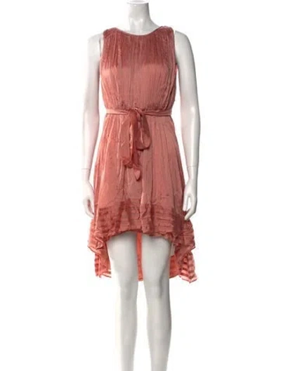 Pre-owned Mes Demoiselles Bateau Neckline Knee-length Dress In Pink