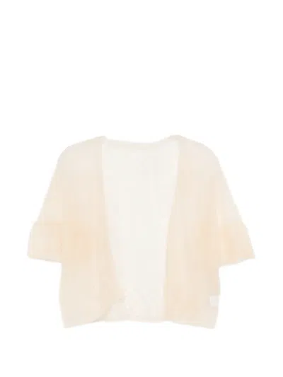 Mes Demoiselles Beige Lace Cardigan In Neutral