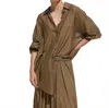 Mes Demoiselles Brunello Button Up Shirt In Khaki In Green