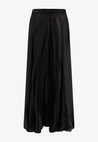 Mes Demoiselles Calista Satin Midi Skirt In Black