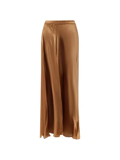 Mes Demoiselles Calista Satin-effect Maxi Skirt In Brown