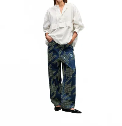 Mes Demoiselles Canvas Relaxed Pants In Redim In Blue