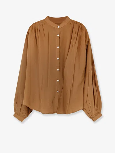 Mes Demoiselles Celeste Cotton Shirt In Brown