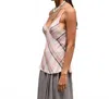Mes Demoiselles Douce V-neck Top In Pink In White
