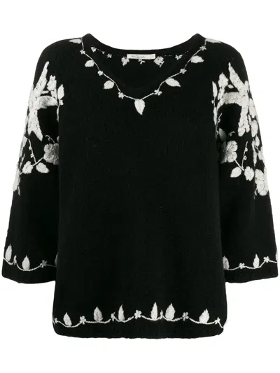 Mes Demoiselles Embroidered Design Jumper In Black