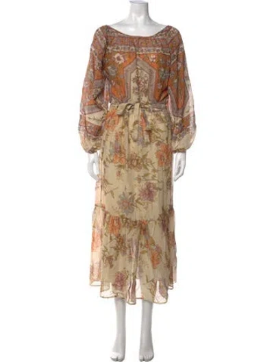 Pre-owned Mes Demoiselles Floral Print Long Dress In Multicolor