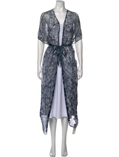 Pre-owned Mes Demoiselles Floral Print V-neck Sweater W/ Tags In Multi