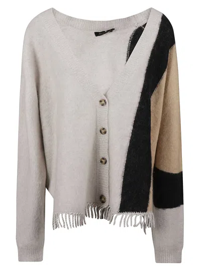 Mes Demoiselles Fowler Cardigan In Beige/grey/camel