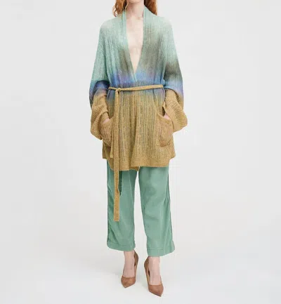 Mes Demoiselles Knitted Cardigan Issa In Green