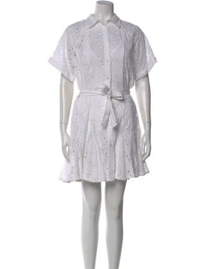Pre-owned Mes Demoiselles Lace Pattern Mini Dress In Gray
