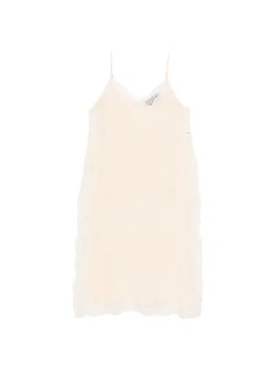 Mes Demoiselles Lace V-neck Top In Neutral