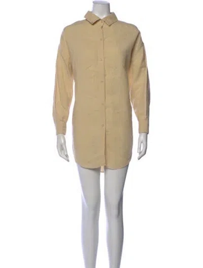 Pre-owned Mes Demoiselles Linen Mini Dress In Neutral