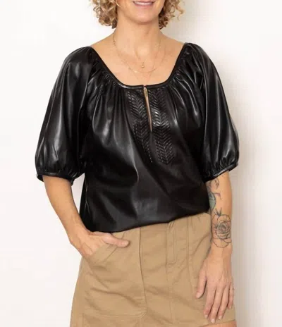 Mes Demoiselles Luna Puff Sleeves Blouse In Black