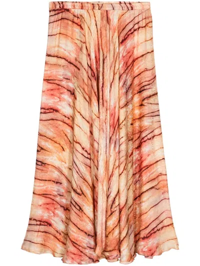 Mes Demoiselles Manish Midi Skirt In Pink