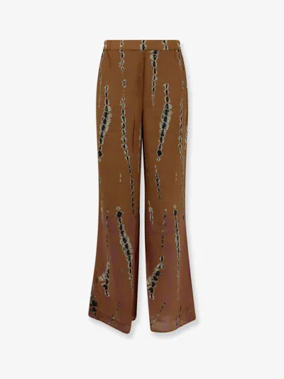 Mes Demoiselles Printed Silk Trousers In Multi