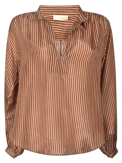 Mes Demoiselles Pinstripe Shirt In Brown