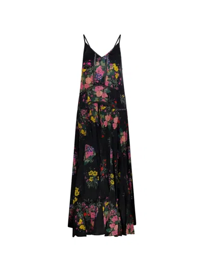 Mes Demoiselles Polly Floral Lace Maxi Dress In Black