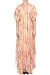 Mes Demoiselles Printed Chiffon Dress In Peach