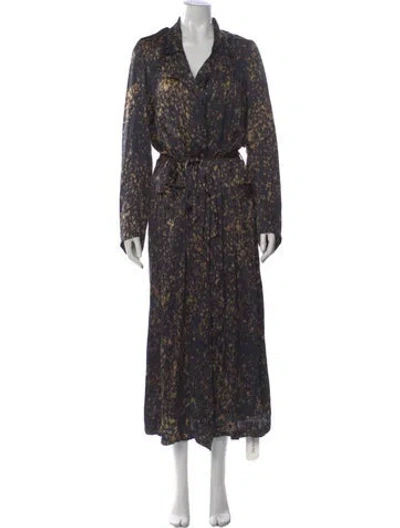 Pre-owned Mes Demoiselles Printed Long Dress In Black