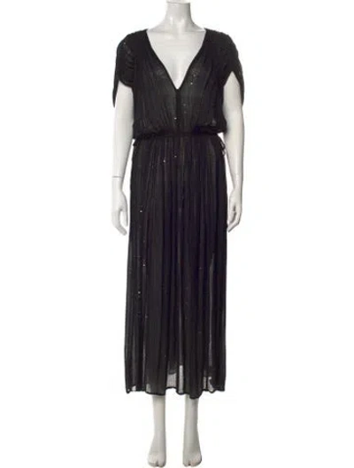 Pre-owned Mes Demoiselles Printed Long Dress In Blue