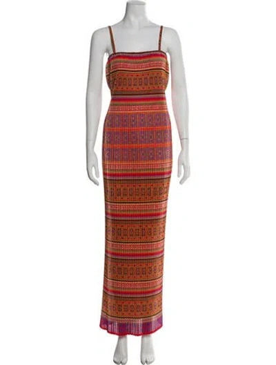 Pre-owned Mes Demoiselles Printed Long Dress In Multi