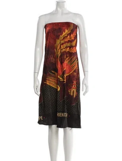 Pre-owned Mes Demoiselles Printed Midi Length Dress In Red