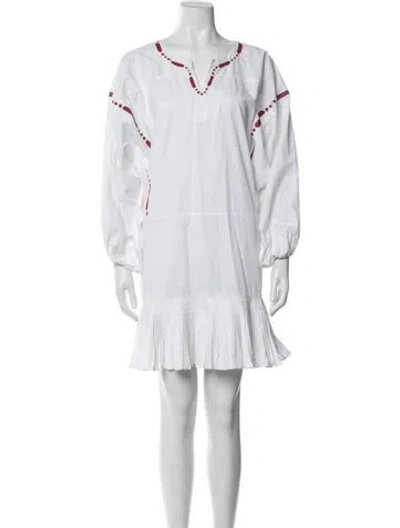 Pre-owned Mes Demoiselles Printed Mini Dress In White