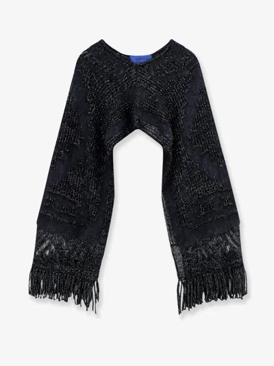 Mes Demoiselles Royce Wool And Mohair Blend Cape In Black