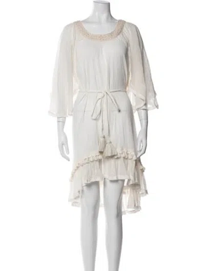 Pre-owned Mes Demoiselles Scoop Neck Mini Dress In Neutral