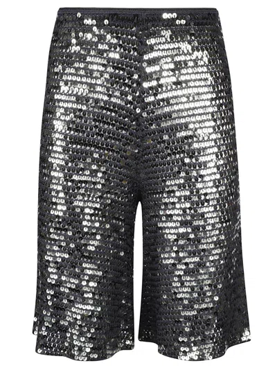 Mes Demoiselles Sequined Shorts In Black