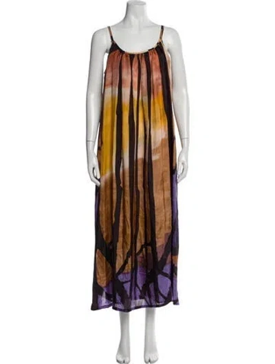 Pre-owned Mes Demoiselles Silk Long Dress In Neutrals
