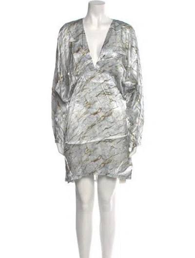 Pre-owned Mes Demoiselles Silk Mini Dress In Blue