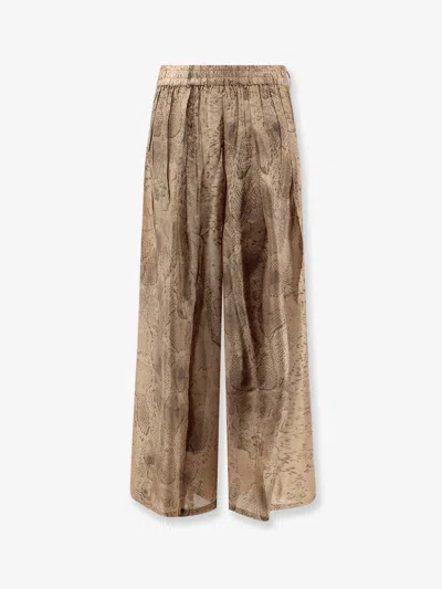 Mes Demoiselles Silk Trousers In Brown