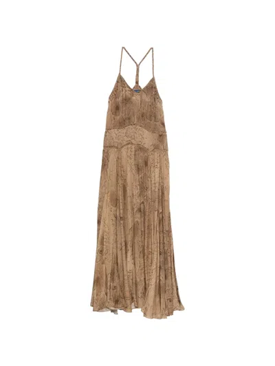 Mes Demoiselles Snake-print Maxi Dress In Neutral