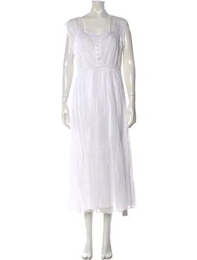 Pre-owned Mes Demoiselles Square Neckline Long Dress In White
