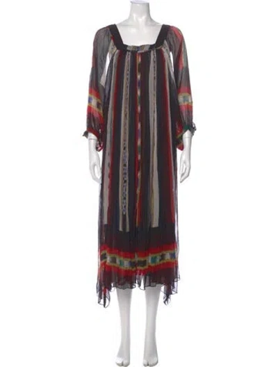 Pre-owned Mes Demoiselles Striped Long Dress In Multi