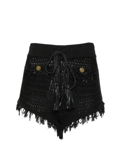 Mes Demoiselles Tassel-detail Fringed Shorts In Black