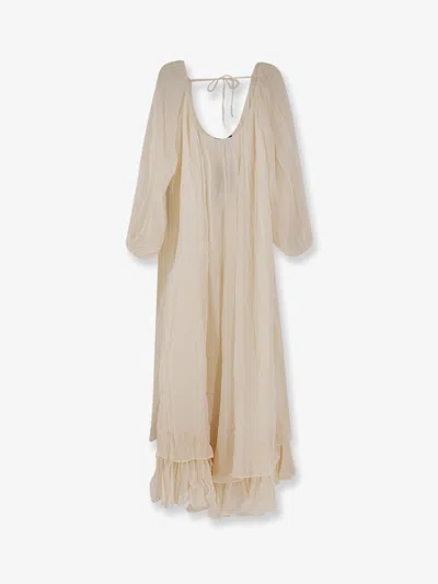 Mes Demoiselles Viscose Crash Long Dress In Brown