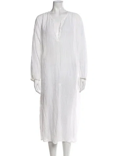 Pre-owned Mes Demoiselles V-neck Long Dress In Neutral