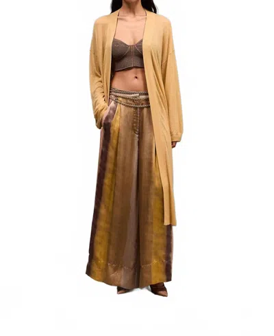 Mes Demoiselles Wide Leg Masai Pants In Powder Rainbow In Brown