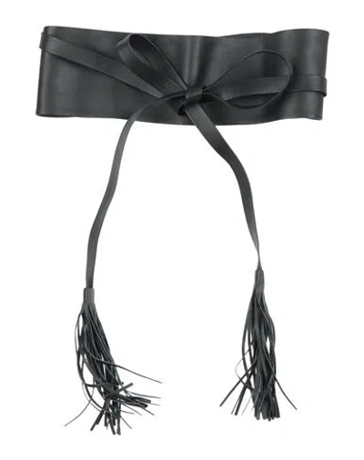 Mes Demoiselles Woman Belt Black Size S Leather