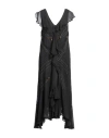 Mes Demoiselles Woman Midi Dress Charcoal Size 1 Viscose In Grey
