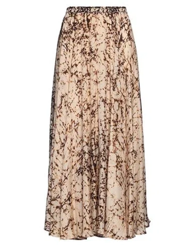Mes Demoiselles Woman Midi Skirt Beige Size 10 Silk