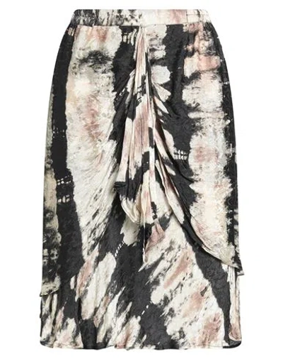Mes Demoiselles Woman Midi Skirt Beige Size 8 Viscose In Black